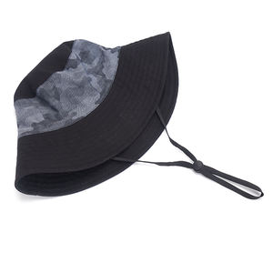 Chapeau Bob Unisexe en Coton Noir Personnalisé, Tendance Printemps-Été, Protection Solaire, Anti-Vent avec Cordon, Prêt pour la Pêche et les Fêtes, 3D - Product Image 5