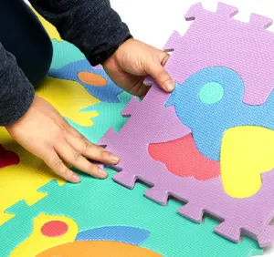 Tapis d'exercice multicolore Non toxique, en mousse de jeu EVA, pour sol des enfants et chambre de crèche