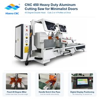Scie à onglet double tête CNC 450 pour découpe d'aluminium, machine de découpe de profil à 45 degrés pour portes, fenêtres et armoires