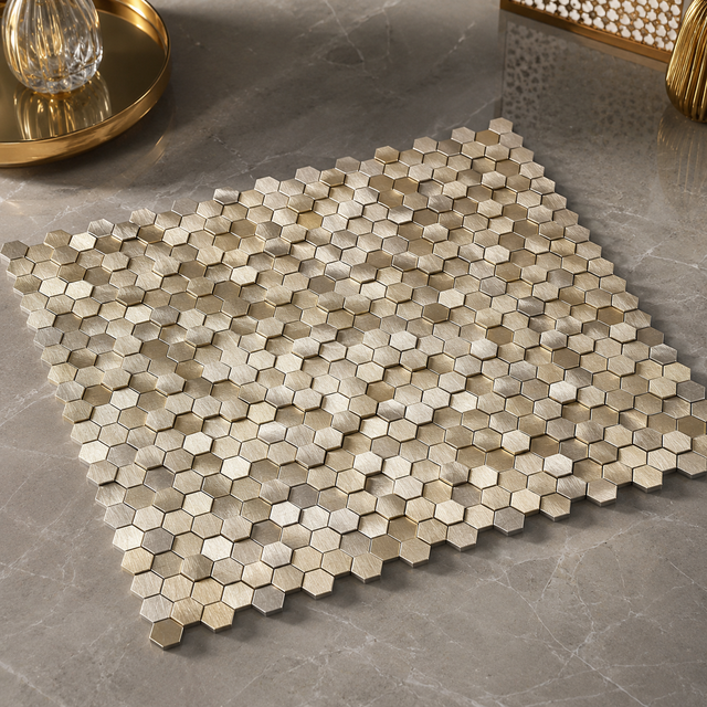Tile for Bathroom / Kitchen Backsplashes 12" X 12" Modern Steel Mosaic Tile Peel and Stick Wall Decor for Bedroom Peel and Stick