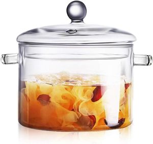 1300ml 1500ml 2000ml Olla <span class=keywords><strong>de</strong></span> cocina <span class=keywords><strong>de</strong></span> vidrio resistente al calor transparente <span class=keywords><strong>de</strong></span> grado alimenticio - Product Image 1