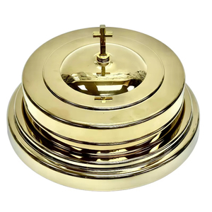 Service vaiselle de Communion, assiette à pain en acier inoxydable doré - Product Image 6