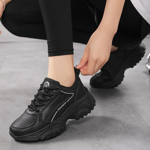 Zapatillas de cuero con suela gruesa para mujer, estilo chunky dad shoes - Product Image 6