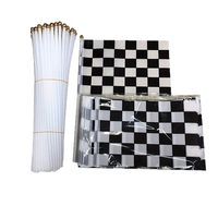 Drapeau de course F1 à carreaux noir et blanc pour pilotes, en polyester, prêt à expédier, livraison instantanée, pour le marché international
