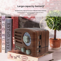 Vintage Ahşap Görünümlü Taşınabilir Radyo FM AM SW Bluetooth Hoparlör Retro Mini Kablosuz Ses Çalar Ev Ofis Dinlenme Yaşlı Kullanımı İçin