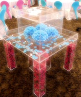 Table de mariage en acrylique Lucite personnalisée avec base en colonne, table à gâteau de mariage en acrylique, fabriquée sur mesure par un fournisseur d'usine