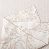 Nappe et serviettes en lin pur brodées de fleurs, haute qualité, prix d'usine, pour table à manger et mariage