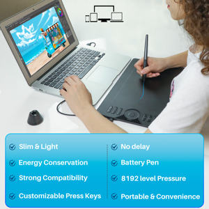 Huion <span class=keywords><strong>HS610</strong></span> tablette de dessin numérique portable 10*6.25 pouces zone de travail pour la conception d'autres accessoires informatiques - Product Image 1