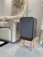 Poubelle de cuisine intelligente Iintelli 20L, poubelle rectangulaire en bois avec capteur de pied intelligent intégré, pour usage domestique et public en intérieur