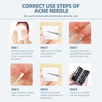 FOCSTAR meilleure vente 6 pièces Kit de soins du visage extracteur de points noirs et de boutons élimination de l'acné BTE030 dissolvant de points noirs chauds extracteur de comédons