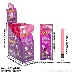 Honeypuff 110mm Pink Hemp Warps 1 Pcs con puntas de vidrio Productos para fumar Venta al por mayor de accesorios - Product Image 4