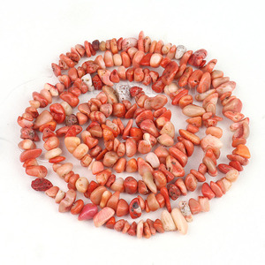 Perles en pierre de corail de bambou de pêche de puce naturelle bon marché, <span class=keywords><strong>orange</strong></span> pour les bracelets de femme faisant 8mm irrégulier - Product Image 1