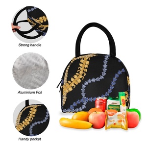 2 in 1 Hawaiian Black Puakenikeni Lei Flower Custom Design <b>Kids</b> <b>Backpack</b> Girls Children's School Bag Set with Lunch Box - Product Image 4