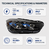 Feux de jour style flèche pour BMW X1 F49 2016-2019 – Ensemble de phares avant avec clignotants améliorés