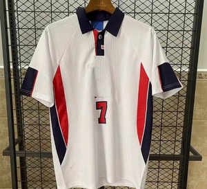 Maglia da calcio a manica lunga retrò di alta qualità con collo a Polo manica a costola apertura in poliestere kit da calcio da uomo uniforme da calcio - Product Image 6