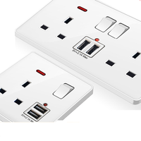 UK 13A Blanc grands interrupteurs et prises à bascule électriques, USB type-c Prise murale à charge rapide prise murale interrupteur mural