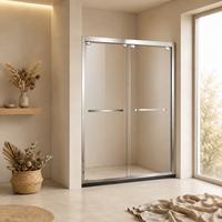Porte de douche coulissante encadrée, chromée polie, avec rail supérieur encastré, verre trempé 8 mm, design de salle de bain de luxe, vente en gros