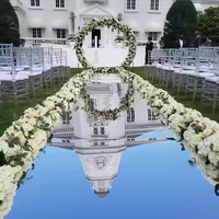 T Stage Blanc Argent Allée Runner6 ft miroir walkwayBackdrop Décorations En Gros Brillant Couleur Passerelle Mariage Miroir Tapis