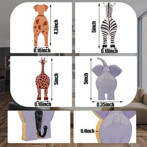 Crochets muraux décoratifs pour manteaux d'enfants Crochets muraux en bois pour animaux de safari Décoration pour <span class=keywords><strong>chambre</strong></span> d'enfant - Product Image 6
