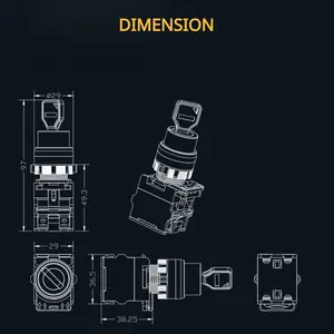 SWEIDEER 22mm 2/3Way anlık kendinden kilitli döner anahtar anahtarı transferi elektrik Panelboard için kapalı topuz anahtarı - Product Image 6