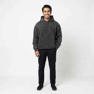Sudaderas con capucha recortadas con estampado 3D Puff con dobladillo crudo y borde cortado desgastado gráfico Dtg unisex de peso pesado personalizado al por mayor - Product Image 1