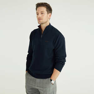 Sweater <strong>Men's</strong> Cashmere Pullover Custom Sweater Autumn/winter Youth Business Casual Lapel Solid Color Long Sleeve <strong>Polo</strong> Autumn Jac - Product Image 1