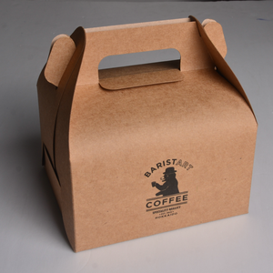 Tùy chỉnh dùng một lần Kraft lấy đi hộp giấy xử lý cho bánh sinh nhật bao bì cho Sushi đường khoai tây chiên UV lớp phủ bao gồm - Product Image 1