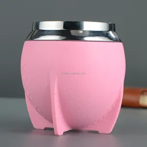 Großhandel Edelstahl Tee tassen Kürbis Mate Tasse 280ml Benutzer definierte doppelwandige isolierte Yerba Mate Tasse