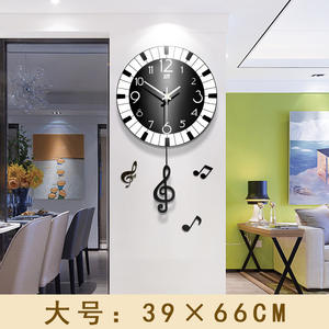 Notes de musique modernes, <span class=keywords><strong>grande</strong></span> horloge murale en bois avec <span class=keywords><strong>pendule</strong></span> pour décoration de maison, minimaliste, silencieuse, nouvelle collection - Product Image 6