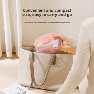 New Polyester Mesh Cosmetic Bag Women-Portable High-End Japan Style <strong>Travel</strong> <strong>Washbag</strong> with Large Capacity for Lipsticks Essentials - Product Image 4