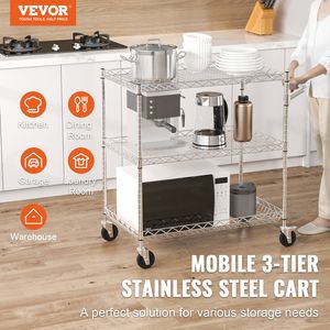 Carrito utilitario rodante DB de 3 niveles con capacidad de 661 libras, 6 ganchos y ruedas, 30 "x 18" x 32,4" - Product Image 2