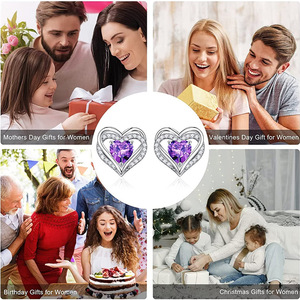 Orecchini a perno a cuore vuoto da donna, semplici accessori per l'orecchio da indossare tutti i giorni - Product Image 3