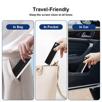 Nettoyant pour écran portable 2-en-1 de 15 ml, spray et lingette pour téléphone, iPad, ordinateur portable, MacBook, téléviseur, avec formule 100% naturelle à base d'extraits végétaux