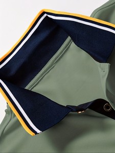 Polo à manches courtes pour homme, vert olive, avec logo brodé, style preppy, coton piqué, respirant, tricoté, coupe classique - Product Image 5
