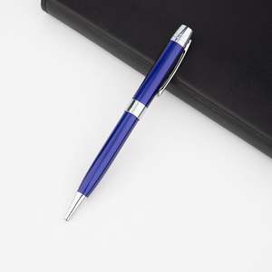 Stylo bille publicitaire en métal bleu marine peint, stylo roller en acier avec logo de marque hôtelière pour la publicité (vente en gros) - Product Image 6