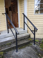 Main courantes en aluminium pour marches extérieures de maison et d'appartement, kit de main courante pour escalier à 3 marches et garde-corps d'escalier intérieur - résistant à la rouille, facile à installer soi-même