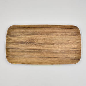 <span class=keywords><strong>Plateau</strong></span> <span class=keywords><strong>de</strong></span> service rectangulaire en mélamine imitation bois <span class=keywords><strong>de</strong></span> 13 pouces avec bord arrondi pour restaurant et usage domestique - Product Image 3