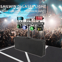 YUNQI Projecteur LED RGBW Laser Portable à Effets Combinés DMX512 IP20 en Alliage d'Aluminium, Durée de Vie 50000 Heures, pour Scène et Événements