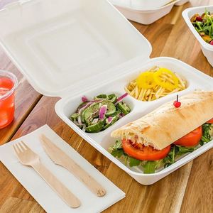 Dùng một lần Takeaway giấy tấm của <span class=keywords><strong>container</strong></span> thực phẩm 100% có thể tái chế phân hủy sinh học và compostable đồ dùng đường mía bã mía vaji - Product Image 5