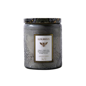 Bougie parfumée <span class=keywords><strong>cire</strong></span> de soja en relief verre tasse plante huile essentielle cadeau d'anniversaire durable pour les copines - Product Image 2