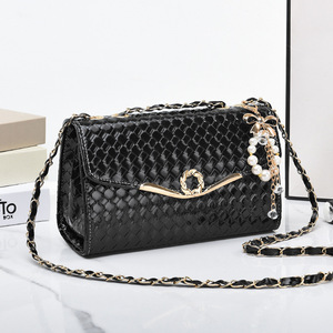 New Fashion Women's Bag Trendy Girl Portable Diagonal Span Luxury Bags Women <b>Handbags</b> With Pearls Pendent - Product Image 1