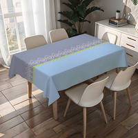 Nappe de table en PVC bicolore Mandala résistante aux taches, style contemporain, réutilisable, pour salle à manger