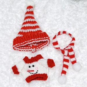 Ensemble de tenues de Noël pour poupées en vinyle, pulls en tricot, chapeaux, vêtements d'hiver pour poupées, version Q, unisexe, nouveaux accessoires - Product Image 6