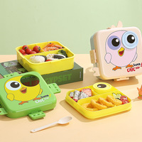 Ensemble de boîtes à lunch bento sans BPA pour micro-ondes, 3 compartiments, étanches, grande capacité, pour enfants, vaisselle portable en plastique