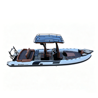 Bateau pneumatique RIB personnalisé de 8,1 m (26 pieds) avec coque en aluminium, certifié CE, stable et léger, idéal pour le surf et les loisirs nautiques