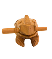 Wooden Natural Color Decorative Hand Carved Thailand Croaking Wooden Percussion Frog Musical Instrument Design