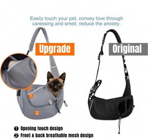 Muestra Gratis: Transportín para Perros Pequeños, Bolso Tipo Sling para Mascotas Pequeñas, Perros y Gatos, Viaje con Manos Libres, Bolso de Malla para Cachorros, Lindo, Gris - Product Image 6