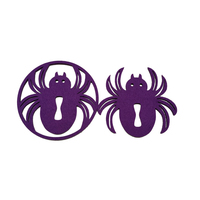 Sous-verres ronds en feutre avec motifs citrouille et araignée pour la décoration d'Halloween à la maison, au bureau, au café et au restaurant