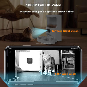 Distributeur automatique intelligent de nourriture pour animaux de compagnie avec double gamelle détachable et facile à nettoyer, à minuterie, pour chiens et chats, avec deux plateaux pour plusieurs animaux - Product Image 5