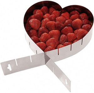 Kitchen Baking Decorating <b>Cake</b> Tools Heart Shape Adjustable Stainless Steel Mousse <b>Cake</b> Ring <b>Molds</b> Home Restaurant Use - Product Image 1